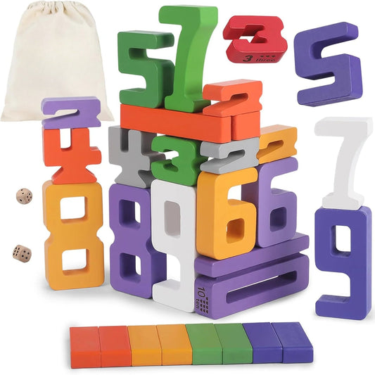 Montessori Wooden Number Blocks for Kids