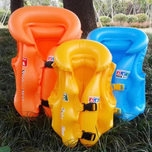 Kids Swim Vest with Buoyancy Panels – Soft Neoprene Training Aid + Bonus Air Pump