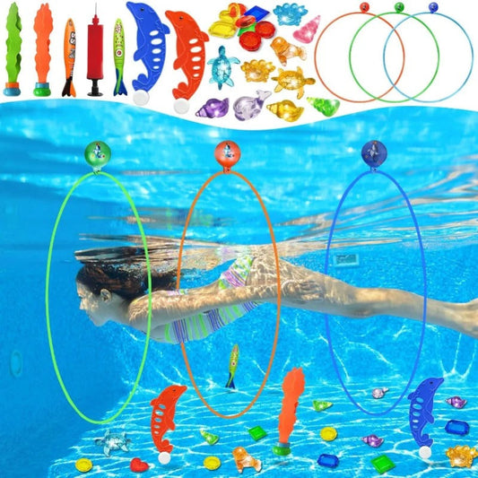 Underwater Pool Obstacle Set • Dive Rings, Targets & Treasures for Kids