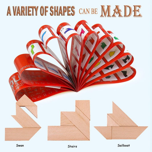 Wooden T Puzzle Brain Teaser – 100+ Shape Challenges for All Ages