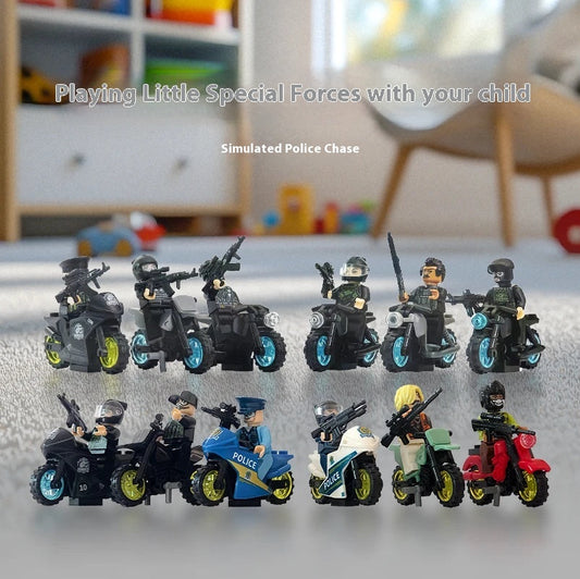 Tactical Pursuit – 12-Figure Police Motorcycle Action Set
