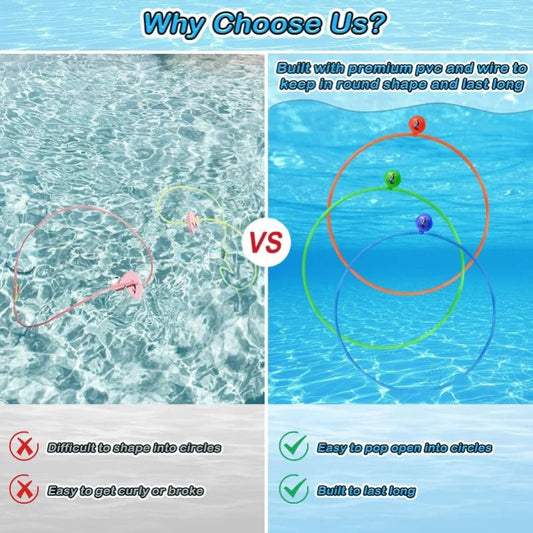 Underwater Pool Obstacle Set • Dive Rings, Targets & Treasures for Kids