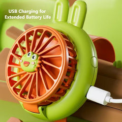 Bunny Wrist Fan — Hands-Free Cooling with Night-Light & Kawaii Charm