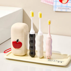 Kids’ Travel Toothbrush Set – 3-in-1 Stackable Cups with Animal Handle Brushes