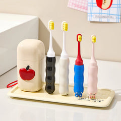 Kids’ Travel Toothbrush Set – 3-in-1 Stackable Cups with Animal Handle Brushes