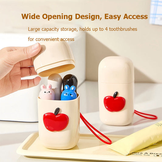 Kids’ Travel Toothbrush Set – 3-in-1 Stackable Cups with Animal Handle Brushes