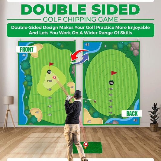 Versatile Double-Sided Golf Chipping Mat Set