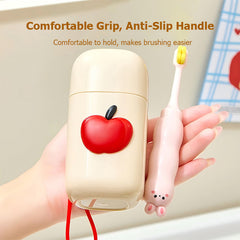 Kids’ Travel Toothbrush Set – 3-in-1 Stackable Cups with Animal Handle Brushes