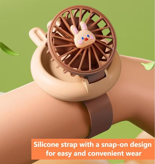 Bunny Wrist Fan — Hands-Free Cooling with Night-Light & Kawaii Charm